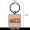 Firetruck Firefighter Safety First Responder Fire Department Vehicle Engraved Wood Square Keychain Tag Charm